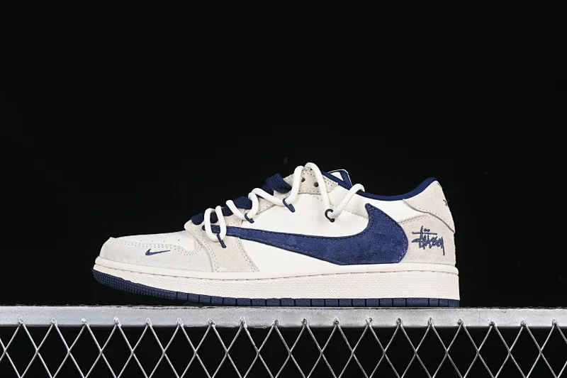 All categories Air Jordan Jordan series basketball shoes Air Jordan 1 Low High-end customized low-top sneakers Travis Scott x Fragment Design x Air Jordan 1 Low OG SP AJ1 Joe 1 Stussy joint blue hook drawstring low-top cultural casual sneakers DM9288-003